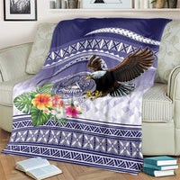 American Samoa Bald Eagle Blanket Polynesian Tropical Flowers LT9 - Polynesian Pride