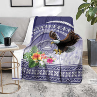 American Samoa Bald Eagle Blanket Polynesian Tropical Flowers LT9 - Polynesian Pride