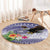 American Samoa Bald Eagle Round Carpet Polynesian Tropical Flowers