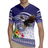 American Samoa Bald Eagle Rugby Jersey Polynesian Tropical Flowers LT9 - Polynesian Pride