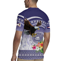 American Samoa Bald Eagle Rugby Jersey Polynesian Tropical Flowers LT9 - Polynesian Pride