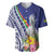 New Caledonia Kagu Bird Baseball Jersey Polynesian Tropical Flowers