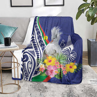 New Caledonia Kagu Bird Blanket Polynesian Tropical Flowers LT9 - Polynesian Pride