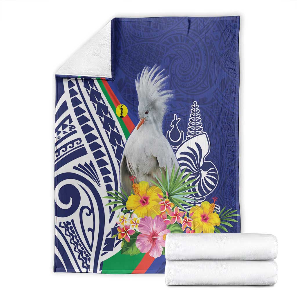 New Caledonia Kagu Bird Blanket Polynesian Tropical Flowers LT9 - Polynesian Pride