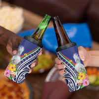 New Caledonia Kagu Bird 4 in 1 Can Cooler Tumbler Polynesian Tropical Flowers LT9 - Polynesian Pride