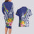 New Caledonia Kagu Bird Couples Matching Long Sleeve Bodycon Dress and Hawaiian Shirt Polynesian Tropical Flowers