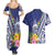 New Caledonia Kagu Bird Couples Matching Summer Maxi Dress and Hawaiian Shirt Polynesian Tropical Flowers