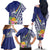 New Caledonia Kagu Bird Family Matching Off The Shoulder Long Sleeve Dress and Hawaiian Shirt Polynesian Tropical Flowers