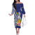 New Caledonia Kagu Bird Family Matching Off The Shoulder Long Sleeve Dress and Hawaiian Shirt Polynesian Tropical Flowers