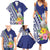 New Caledonia Kagu Bird Family Matching Summer Maxi Dress and Hawaiian Shirt Polynesian Tropical Flowers