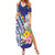 New Caledonia Kagu Bird Family Matching Summer Maxi Dress and Hawaiian Shirt Polynesian Tropical Flowers