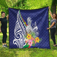 New Caledonia Kagu Bird Quilt Polynesian Tropical Flowers LT9 - Polynesian Pride