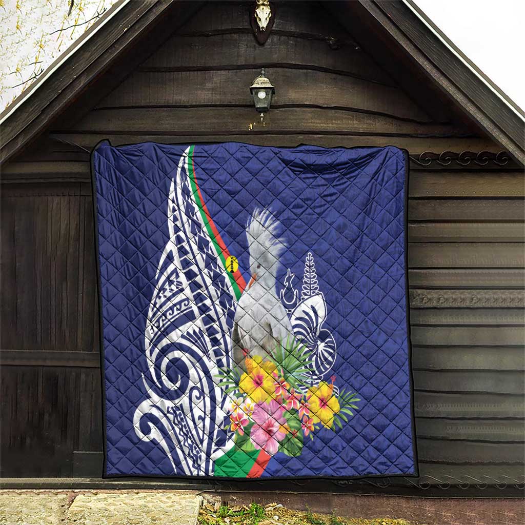 New Caledonia Kagu Bird Quilt Polynesian Tropical Flowers LT9 - Polynesian Pride