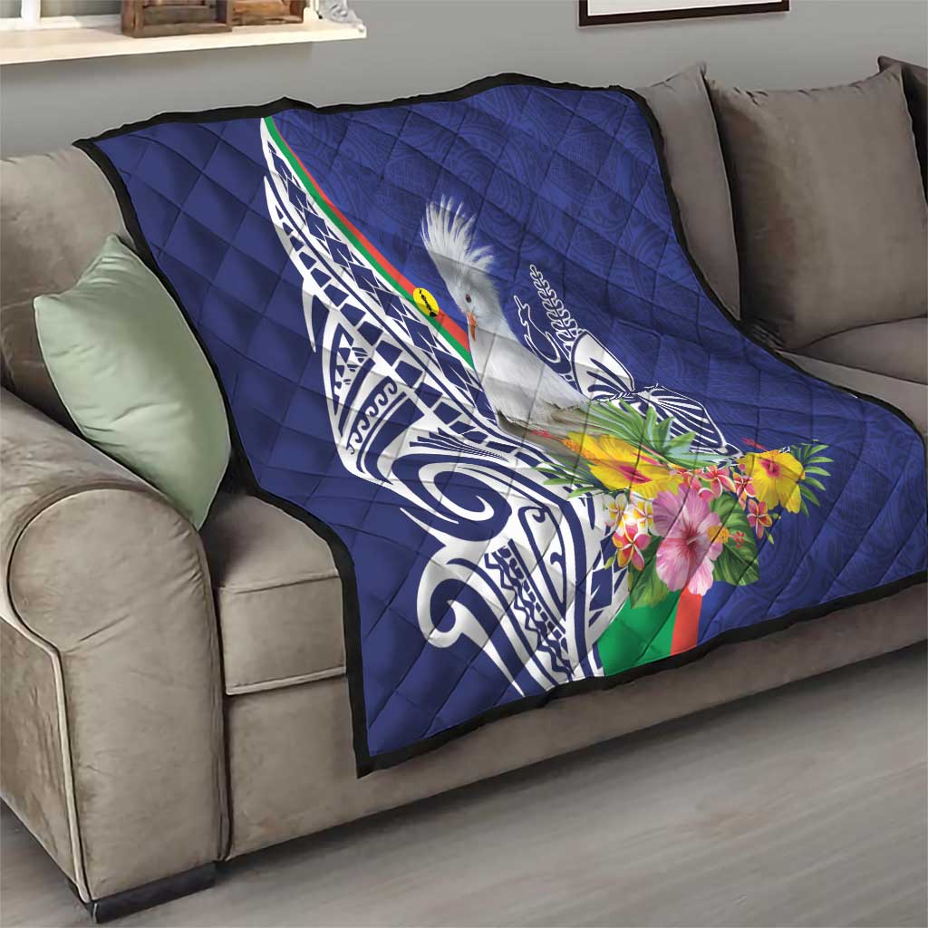 New Caledonia Kagu Bird Quilt Polynesian Tropical Flowers LT9 - Polynesian Pride
