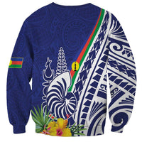 New Caledonia Kagu Bird Sweatshirt Polynesian Tropical Flowers LT9 - Polynesian Pride