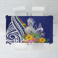 New Caledonia Kagu Bird Tablecloth Polynesian Tropical Flowers LT9 Blue - Polynesian Pride