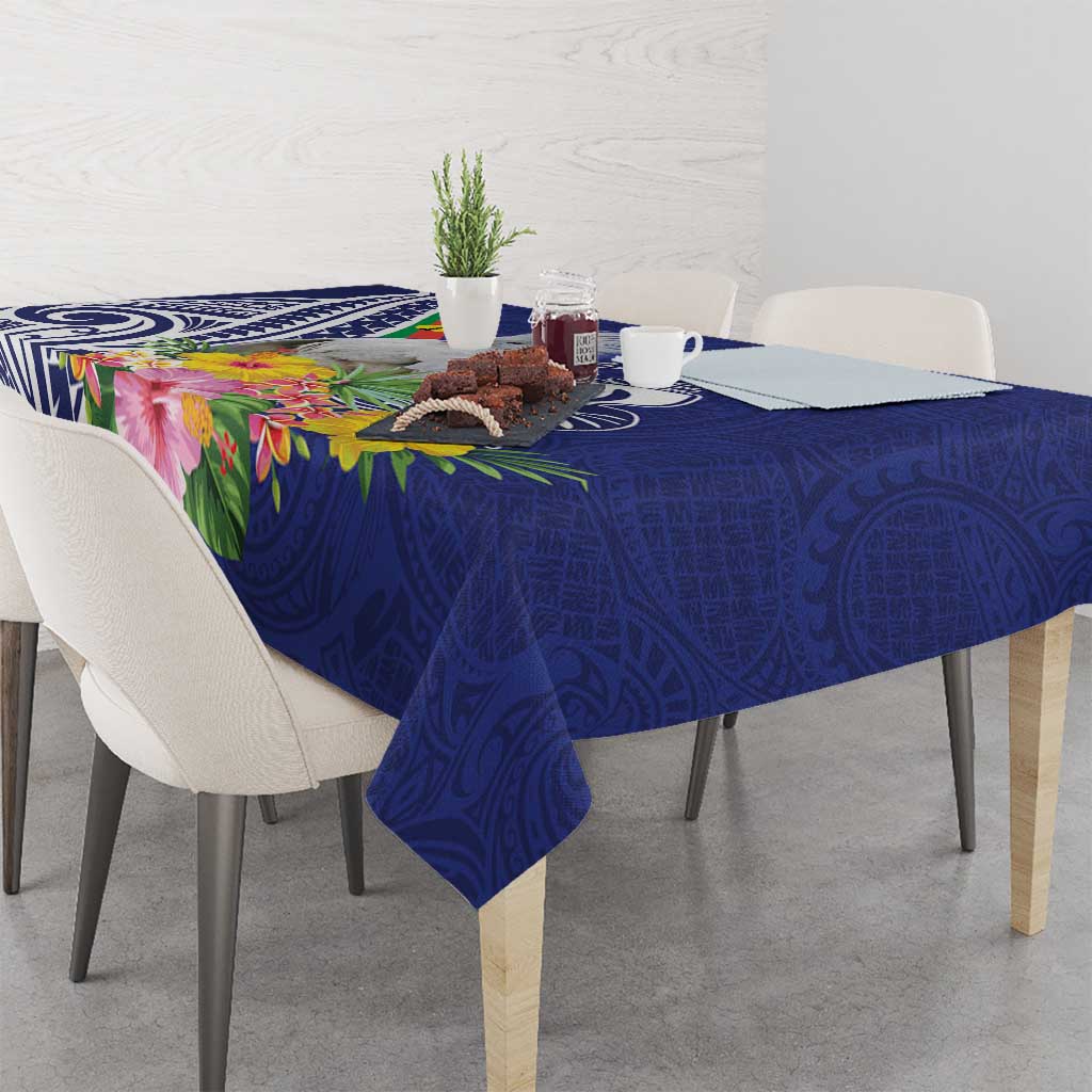 New Caledonia Kagu Bird Tablecloth Polynesian Tropical Flowers LT9 - Polynesian Pride