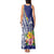 New Caledonia Kagu Bird Tank Maxi Dress Polynesian Tropical Flowers