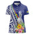 New Caledonia Kagu Bird Women Polo Shirt Polynesian Tropical Flowers