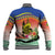 New Caledonia Nautilus Shell Baseball Jacket Polynesian Tropical Flowers