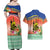 New Caledonia Nautilus Shell Couples Matching Off Shoulder Maxi Dress and Hawaiian Shirt Polynesian Tropical Flowers