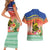 New Caledonia Nautilus Shell Couples Matching Short Sleeve Bodycon Dress and Hawaiian Shirt Polynesian Tropical Flowers