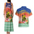 New Caledonia Nautilus Shell Couples Matching Tank Maxi Dress and Hawaiian Shirt Polynesian Tropical Flowers