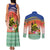 New Caledonia Nautilus Shell Couples Matching Tank Maxi Dress and Long Sleeve Button Shirt Polynesian Tropical Flowers