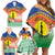 New Caledonia Nautilus Shell Family Matching Off Shoulder Short Dress and Hawaiian Shirt Polynesian Tropical Flowers