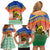 New Caledonia Nautilus Shell Family Matching Off Shoulder Short Dress and Hawaiian Shirt Polynesian Tropical Flowers