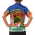 New Caledonia Nautilus Shell Family Matching Short Sleeve Bodycon Dress and Hawaiian Shirt Polynesian Tropical Flowers