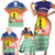 New Caledonia Nautilus Shell Family Matching Short Sleeve Bodycon Dress and Hawaiian Shirt Polynesian Tropical Flowers