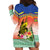 New Caledonia Nautilus Shell Hoodie Dress Polynesian Tropical Flowers