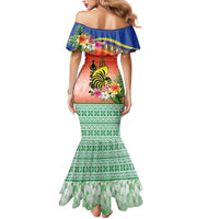 New Caledonia Nautilus Shell Mermaid Dress Polynesian Tropical Flowers LT9 - Polynesian Pride