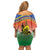 New Caledonia Nautilus Shell Off Shoulder Short Dress Polynesian Tropical Flowers