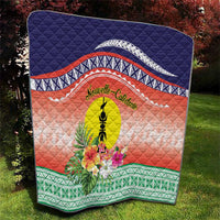 New Caledonia Nautilus Shell Quilt Polynesian Tropical Flowers LT9 - Polynesian Pride
