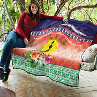 New Caledonia Nautilus Shell Quilt Polynesian Tropical Flowers LT9 - Polynesian Pride