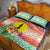 New Caledonia Nautilus Shell Quilt Bed Set Polynesian Tropical Flowers