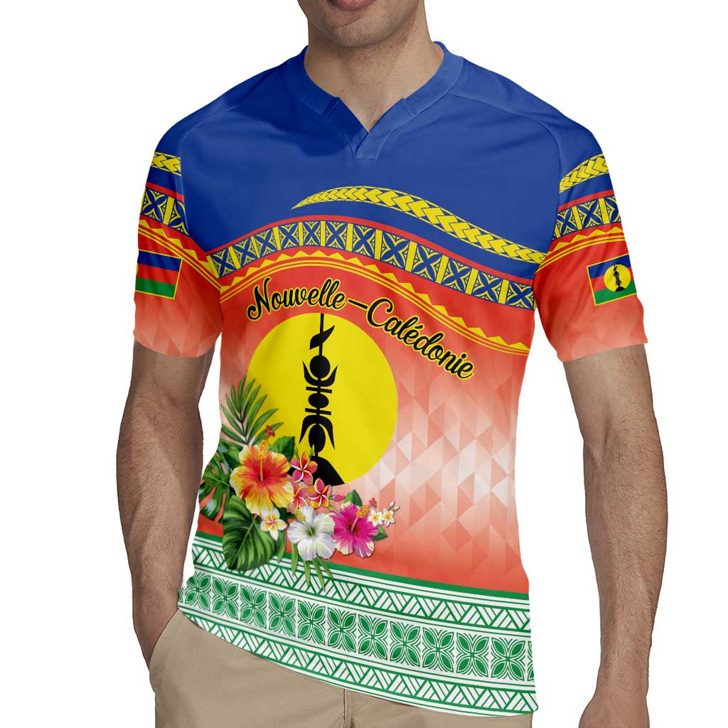 New Caledonia Nautilus Shell Rugby Jersey Polynesian Tropical Flowers LT9 - Polynesian Pride