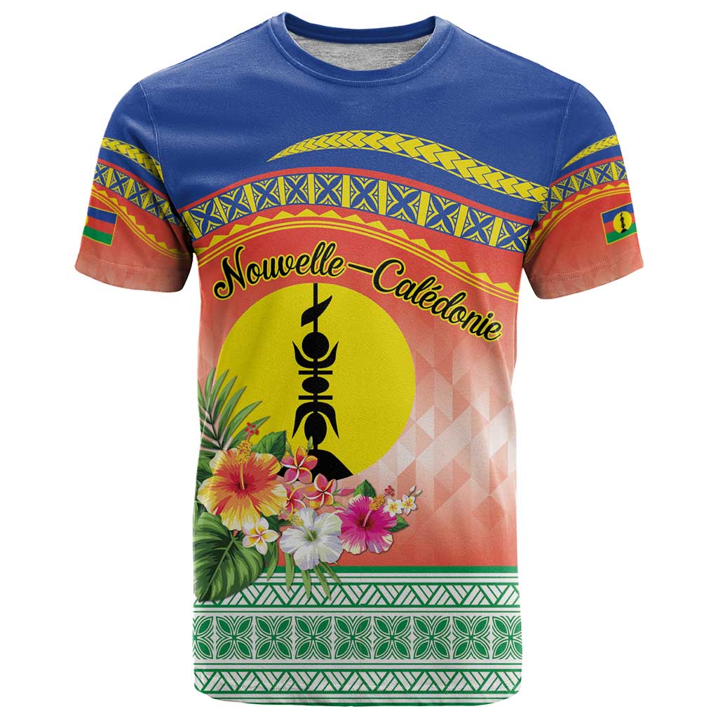 New Caledonia Nautilus Shell T Shirt Polynesian Tropical Flowers LT9 Red - Polynesian Pride