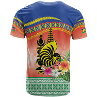New Caledonia Nautilus Shell T Shirt Polynesian Tropical Flowers LT9 - Polynesian Pride