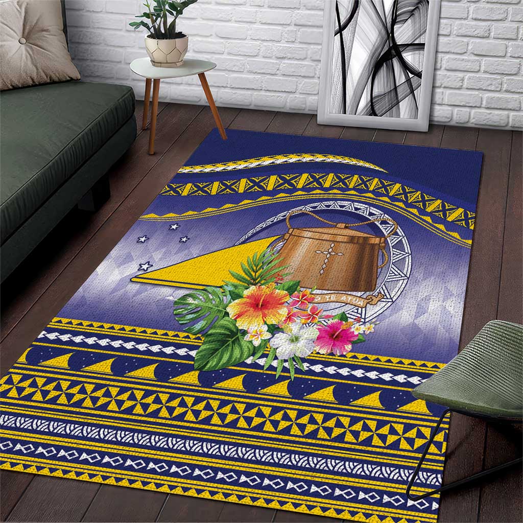 Tokelau Tuluma Area Rug Polynesian Tropical Flowers