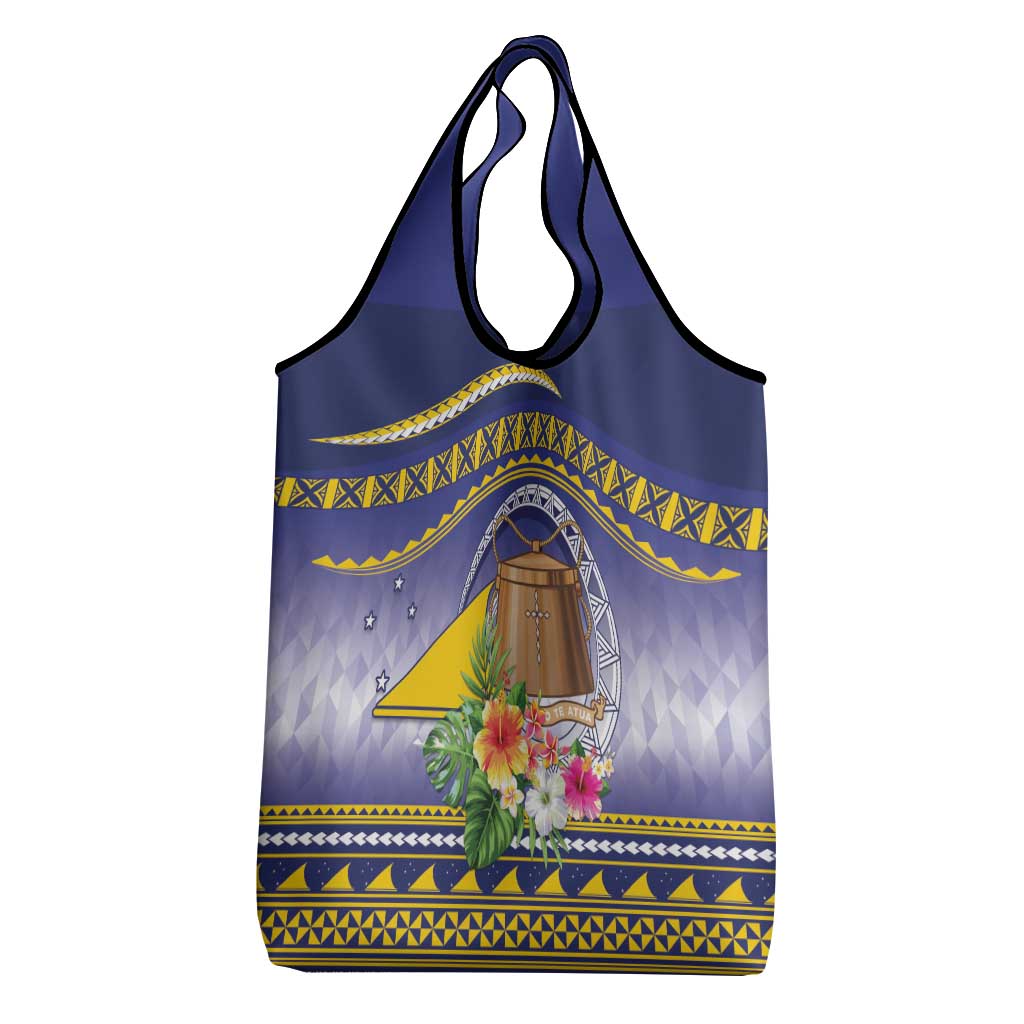 Tokelau Tuluma Grocery Bag Polynesian Tropical Flowers