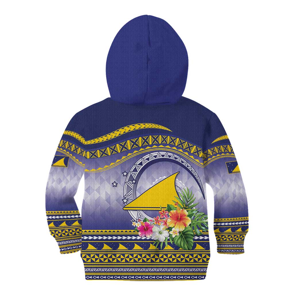 Tokelau Tuluma Kid Hoodie Polynesian Tropical Flowers