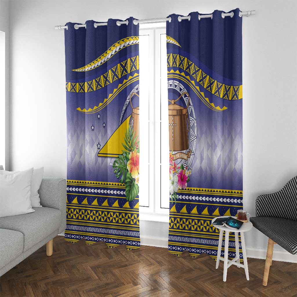 Tokelau Tuluma Window Curtain Polynesian Tropical Flowers
