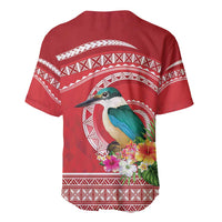 Wallis et Futuna Kingfisher Baseball Jersey Polynesian Tropical Flowers LT9 - Polynesian Pride