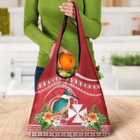 Wallis et Futuna Kingfisher Grocery Bag Polynesian Tropical Flowers