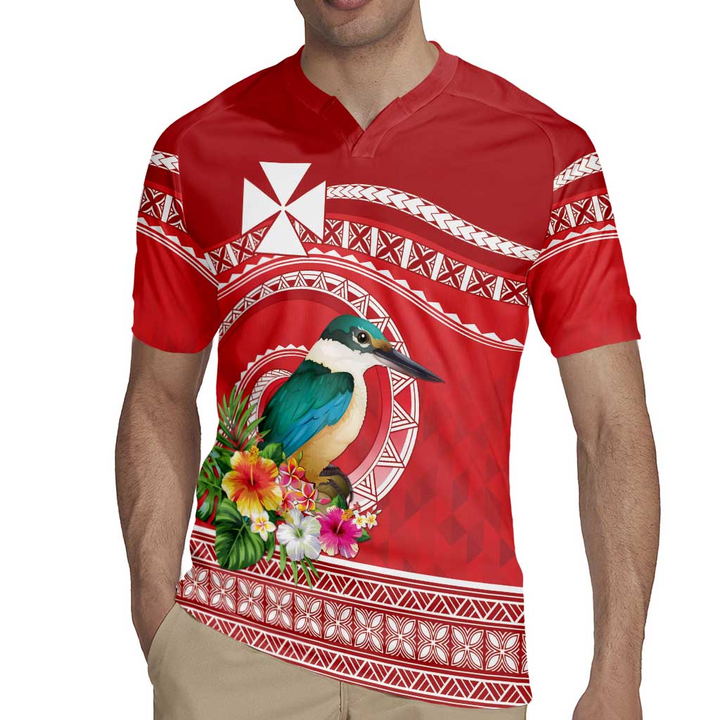Wallis et Futuna Kingfisher Rugby Jersey Polynesian Tropical Flowers