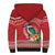 Wallis et Futuna Kingfisher Sherpa Hoodie Polynesian Tropical Flowers