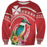 Wallis et Futuna Kingfisher Sweatshirt Polynesian Tropical Flowers LT9 Unisex Red - Polynesian Pride